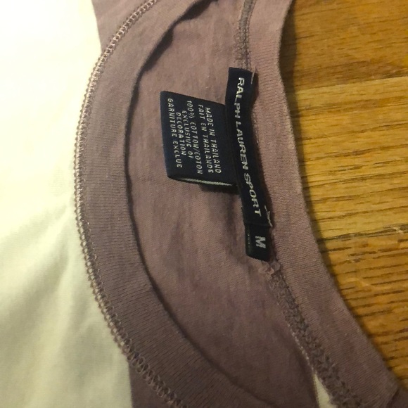 Ralph Lauren Sport purple and cream striped shirt - Picture 2 of 4